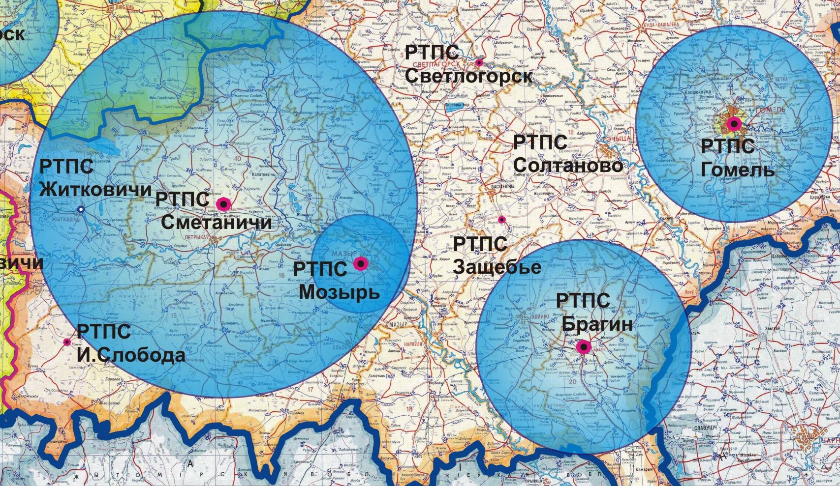 Карта покрытия цифрового телевидения в беларуси